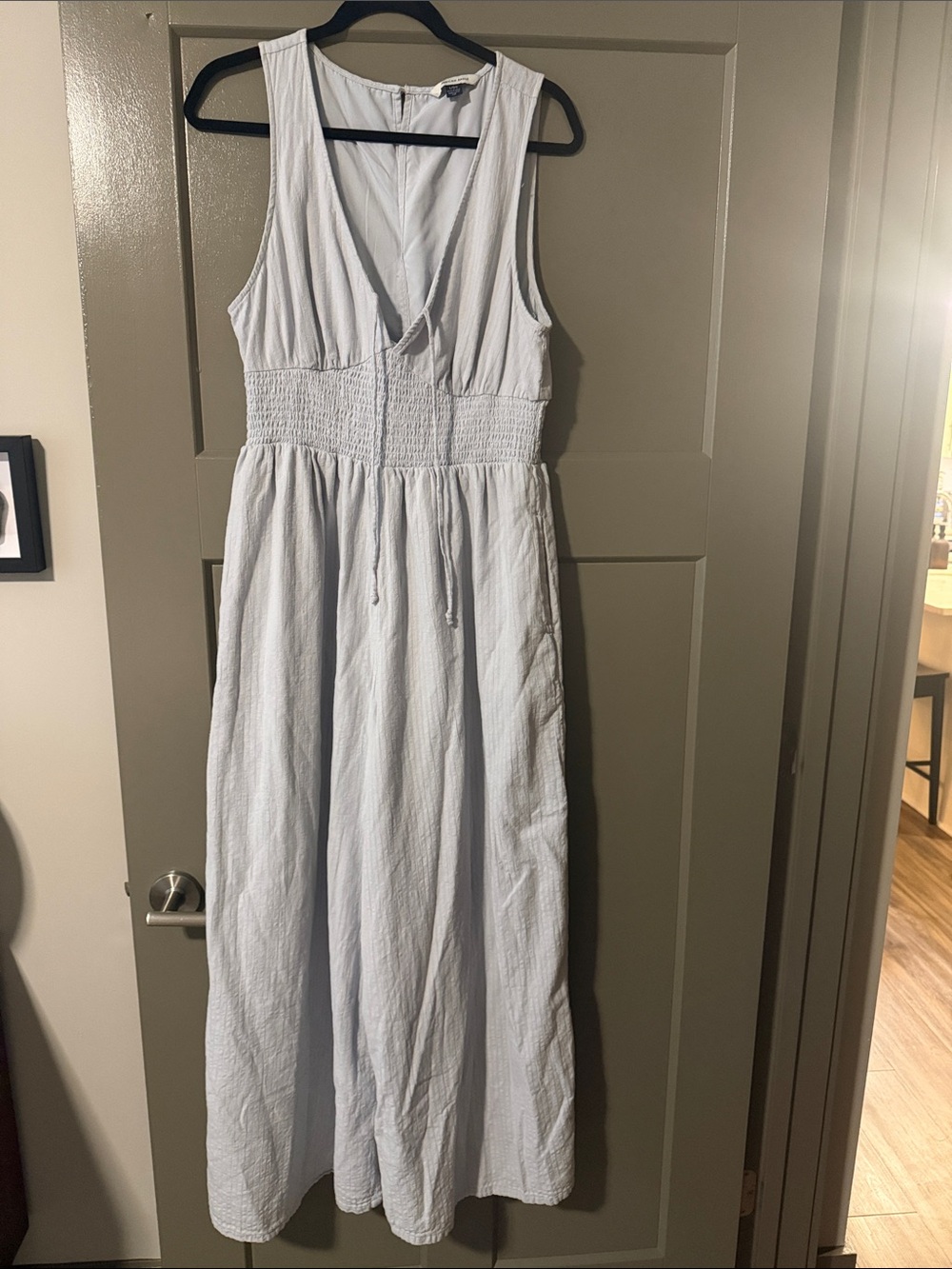 American Eagle Outfitters Pale Blue Sleeveless Maxi Jumpsuit